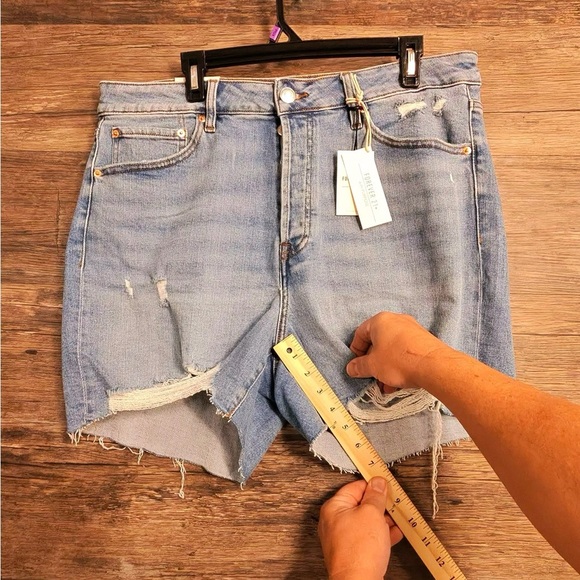 Forever 21 Light Blue Distressed Jean Shorts - Picture 4 of 9